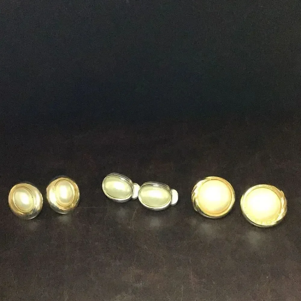 Pearl like various size clip on orangs Three pair ￼